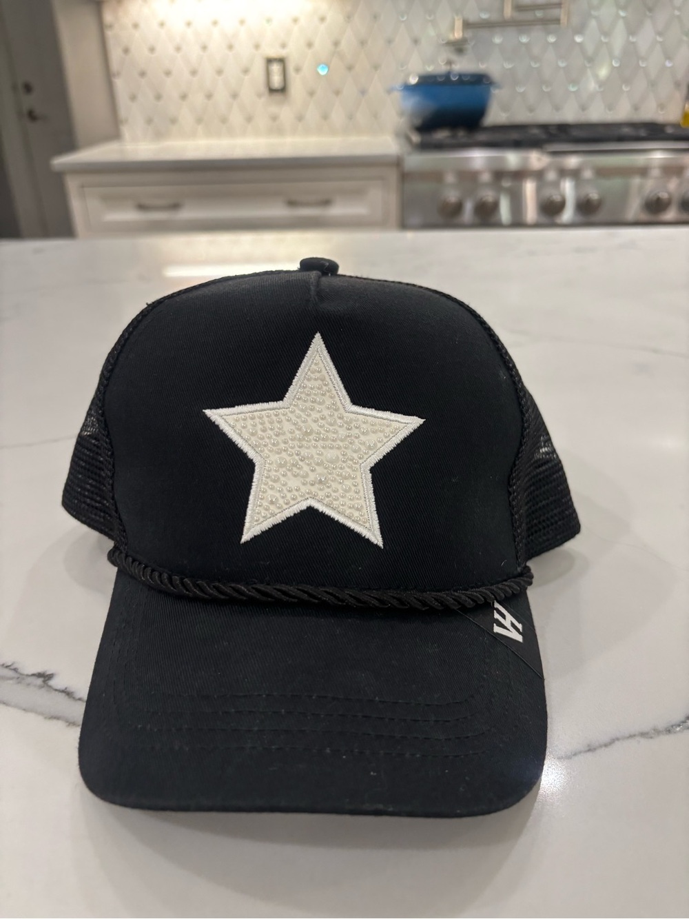 Vintage Black Cap with White Star Patch
